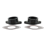 Pair of Moto Iron® Yamaha XS650 Special Intake Manifolds Carb Holders with metal flanges and matching gaskets, built to OEM specs. Shown side by side on a white background, perfect for your restoration project.