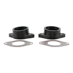 Two black Yamaha XS650 Special Intake Manifolds Carb Holders on a white background for K&L.