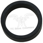 The Cometic Carburetor-to-Intake Manifold Seal for Harley-Davidson CV Carburetor is a black rubber gasket shown on a white background, ideal for CV carb setups and branded by Cometic.