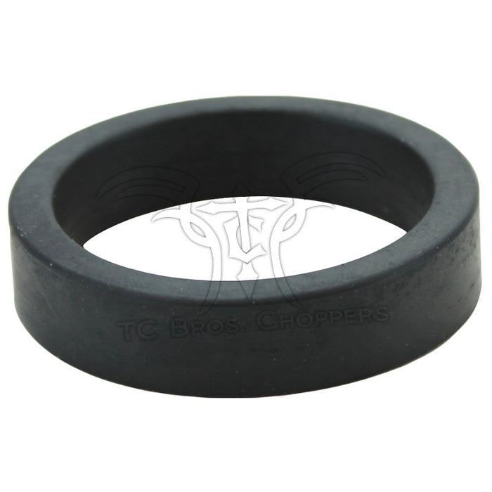 The Cometic Carburetor-to-Intake Manifold Seal for Harley-Davidson CV Carburetor is a black rubber gasket shown on a white background, ideal for CV carb setups and branded by Cometic.