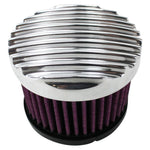 A TC Bros. Finned Polished Air Cleaner HD CV Carbs & EFI on a white background.