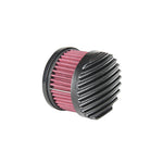 A TC Bros. Finned Black Air Cleaner S&S Super E & G Carbs, showcasing a vintage style, on a white background.