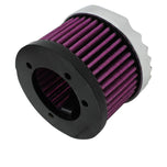 A TC Bros. Finned Polished Air Cleaner HD CV Carbs & EFI on a white background, reminiscent of vintage style.