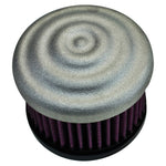 A TC Bros. Ripple Raw Air Cleaner S&S Super E & G Carbs with a purple filter.