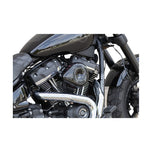 A sleek black S&S Cycle Mini Teardrop Stealth Air Cleaner Kit For Harley M8 2018-2022 Models, specifically designed for Harley M8 models from 2018-2022, placed against a clean white background.