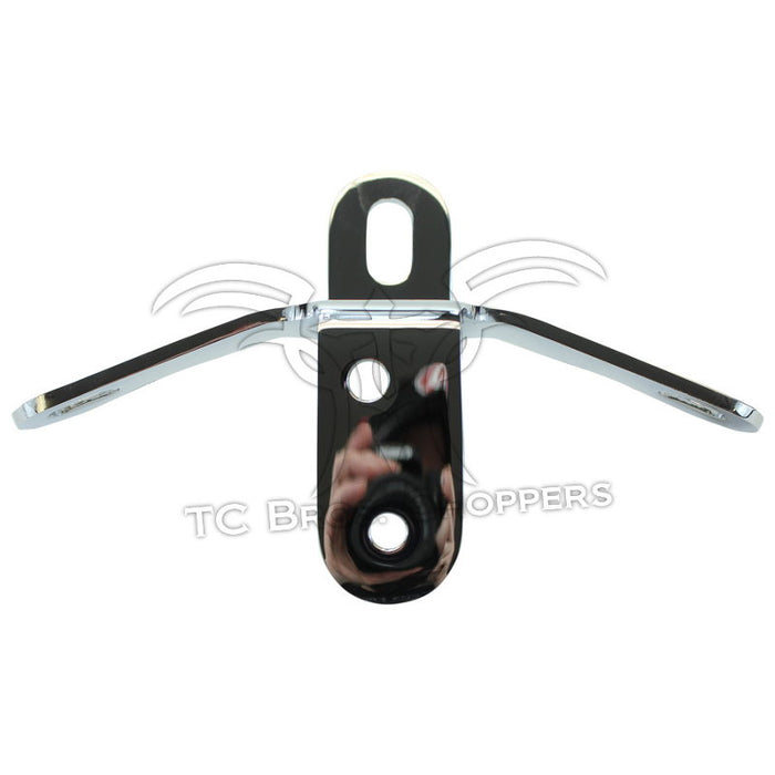 Mid-USA Top Engine Mount for Harley-Davidson Big Twin Evolution featuring a chrome engine stabilizer bracket with a black mounting plate and two side-extending arms.