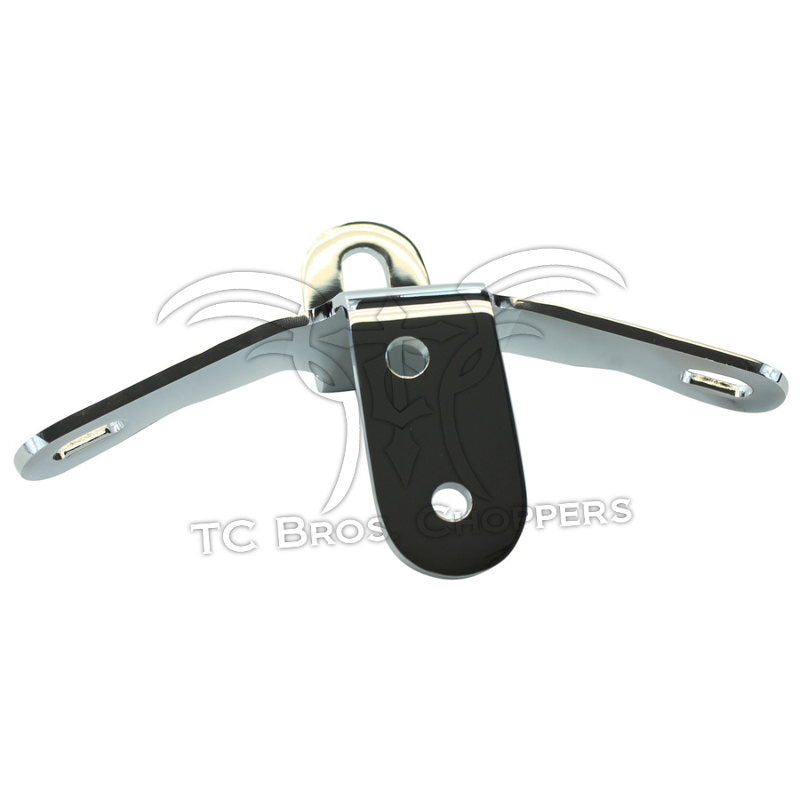 Mid-USA Top Engine Mount for Harley-Davidson Big Twin Evolution featuring a chrome engine stabilizer bracket with a black mounting plate and two side-extending arms.