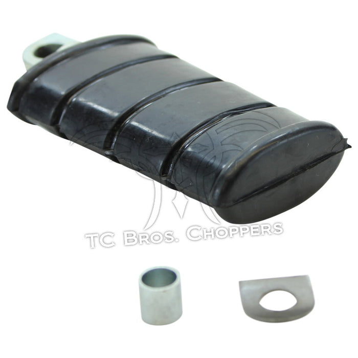 Mid-USA Popsicle Kicker Pedal for 1963-1977 Harley-Davidson Big Twin and Sportster with metal mounting hardware, spacer, and washer—perfect OEM replacement for your starter pedal setup. Displayed on a white background.
