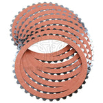 Alto Products Clutch Friction Discs for 1990-1997 Harley-Davidson Big Twin and 1991-2022 Sportster, with steel clutch plates, arranged in an overlapping stack on a white background.