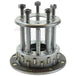 The Mid-USA Clutch Hub Assembly for 1941 to E1984 Harley-Davidson Big Twin is a metal automotive part with six bolts, cylindrical rods, and a circular base, designed specifically for Big Twin models.