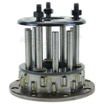 The Mid-USA Clutch Hub Assembly for 1941 to E1984 Harley-Davidson Big Twin is a metal automotive part with six bolts, cylindrical rods, and a circular base, designed specifically for Big Twin models.