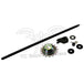 Mid-USA Throw Out Bearing and Pushrod Kit for 1975-E1984 Harley-Davidson Big Twin by Mid-USA, featuring shaft, notched gear, bracket, washers, throw out bearing, and hardware, all displayed on a white background.