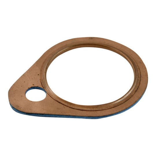 A 10-pack of Moto Iron® Shovelhead Copper Exhaust Gaskets (HD 65834-68A) is shown overlapping on a white background—circular flange type, ideal for exhaust pipe applications.