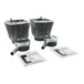 A set of cylinders and pistons for a Sportster 883 to 1200cc motorcycle conversion, specifically the Sportster 883 to 1200cc Complete Big Bore Kit 86-03 Silver by Wiseco/V-Twin.