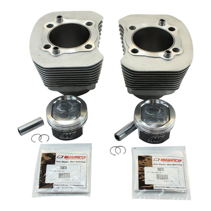 A Wiseco/V-Twin Sportster 883 to 1200cc Complete Big Bore Kit 04-UP Silver for Harley-Davidson Sportsters, specifically the Sportster 883.