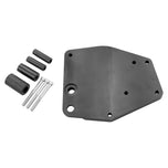 A black TC Bros. plate with bolts and screws.