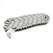 A Parts Unlimited 530 Heavy Duty O-Ring Chain 150 Links with exceptional Tensile Strength on a white background.