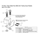 TC Bros. Chain Slider 2006-2017 Harley Dyna for 2017 Harley Davidson Dyna offering chain drive kits.