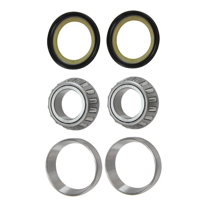 A high-performance All Balls Yamaha XS650 steering head bearing kit on a white background.