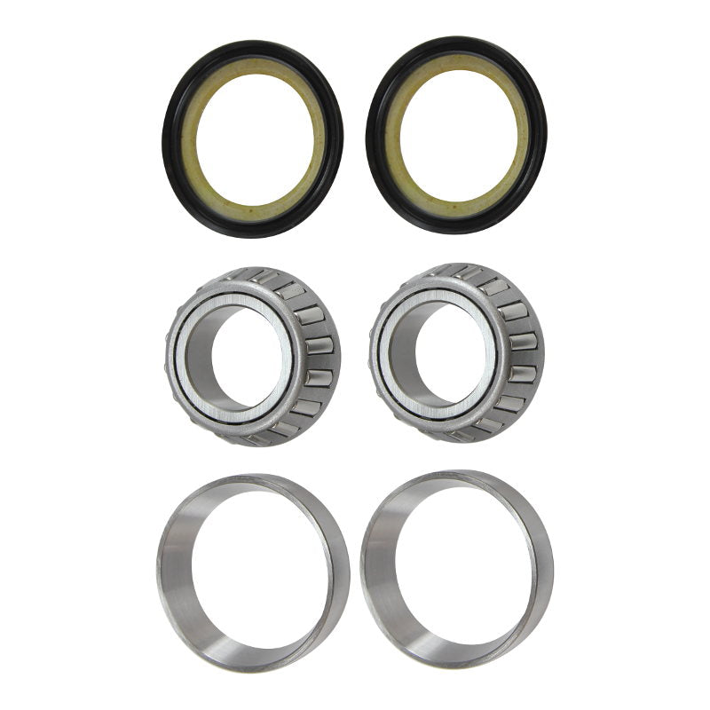 A high-performance All Balls Yamaha XS650 steering head bearing kit on a white background.
