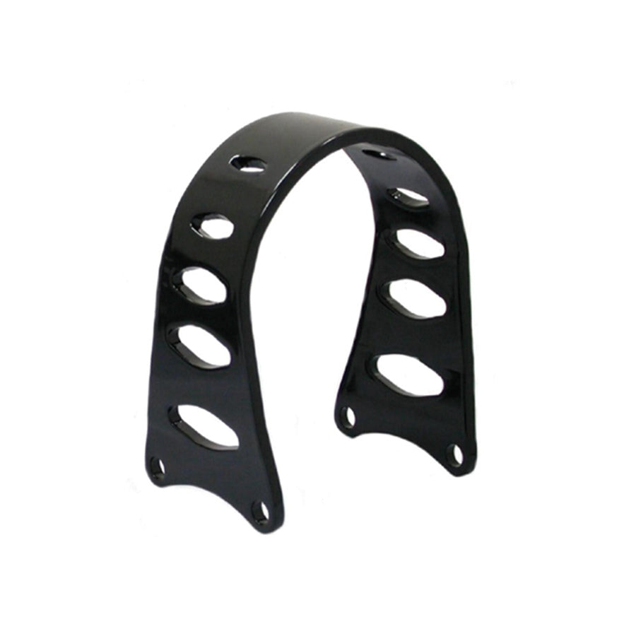 A Custom Fork Brace for Harley Narrow Glide Front End - Black bracket on a white background.