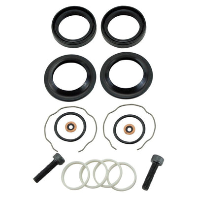 A set of Moto Iron® 39mm Fork Seal Kit Fits 39mm Narrow Glide Sportster/Dyna, specifically designed for Harley front ends.