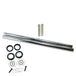 TC Bros. Extended Fork Tube Kit (+6") for Harley-Davidson 39mm Forks includes chrome tubes, spacers, rubber rings, washers, screws, and hardware—ideal for upgrading Sportster and Dyna motorcycles.