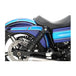 A close up of a blue and black Drag Specialties Premium Ride-Height Adjustable Shocks - 1991-2017 Dyna 11" Black motorcycle, perfect for product description and SEO optimization.
