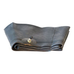 A Sedona Rear Inner Tube 5.00/5.10-16 on a white background with a threaded metal valve stem.