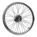 A Moto Iron® chrome front 40 spoke wheel on a white background, suitable for the Harley FXD motorcycle.