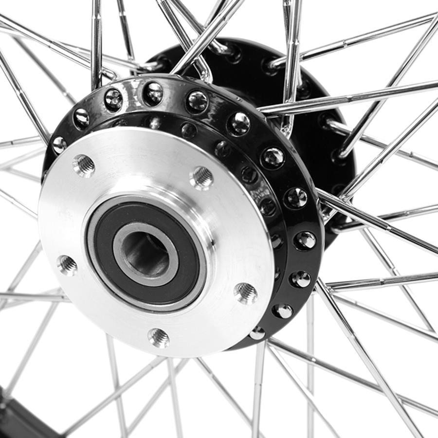 Black Front 40 Spoke Wheel 19 "x 2.15" (fits Harley FXD 2000-03,Sportster 2000-07) Billet Hub