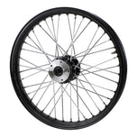 A black spoked Moto Iron® wheel on a white background.