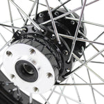 Moto Iron® 16” × 3” rear wheel for 1979-1999 Harley-Davidson Big Twin and Sportster—choose chrome or black rim. See compatible Moto Iron® motorcycle wheels listed at right.