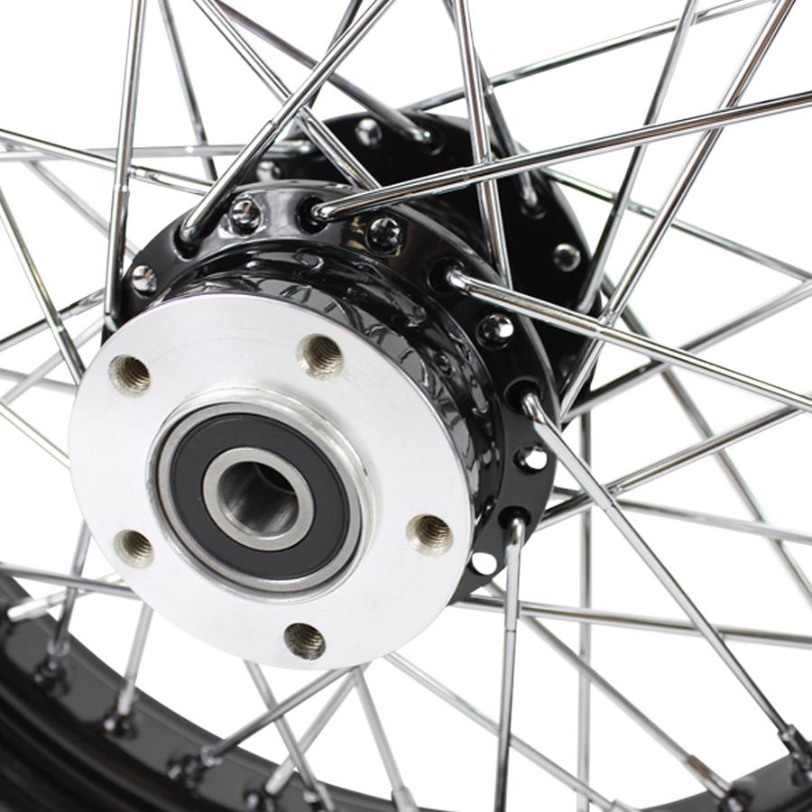 Black Rear 40 Spoke Wheel 16"x3" (fits Harley FLT 00-01, FXST 00-07, Dyna 00-05, Sportster 00-04)