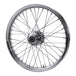 A Moto Iron® Chrome Front 40 Spoke Wheel 21"x2.15" (fits Harley Softail 2000-2006, Dyna FXDWG 2000-2005) on a white background.