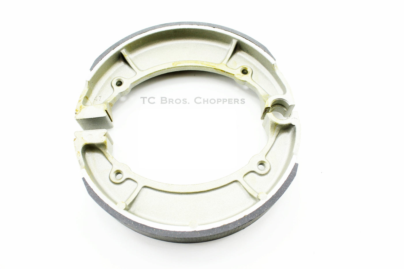 An image of Moto Iron® Yamaha XS650 Rear Drum Brake Shoes that fit 72-83 Drum Wheels on a white background.