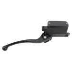 The Moto Iron® Universal Front Brake Master Cylinder fits 7/8" or 1" handlebars and includes a lever, mounting hardware, and fluid reservoir.