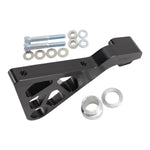 A black aluminum mounting bracket for a TC Bros. 2006-2007 Harley Dyna Rear Radial Brake Bracket sportbike motorcycle.