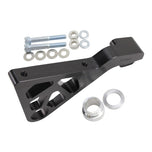 A black aluminum mounting bracket for a TC Bros. 2006-2007 Harley Dyna Rear Radial Brake Bracket sportbike motorcycle.