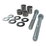 A set of bolts, nuts, and washers on a white background for the TC Bros. Radial Rear Brake Caliper Shim Spacer Kit for 12.6in Rear Rotors.