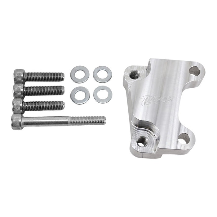 A TC Bros. stainless steel mounting kit for a bolt and nut, compatible with Harley OEM parts.