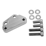 The TC Bros. Axial Brembo Front LH Bracket 2000-2017 Harley Stock Rotor features a metal mounting bracket with an engraved TC Bros. logo, accompanied by four washers and four hex screws.