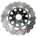 The TC Bros. 11.8in Profile™ Rear Floating Brake Rotor, designed with circular holes and a wave-like edge, features a black center. It&