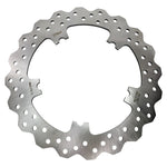The TC Bros. 11.8″ Front Floating Brake Rotor fits 2006–2017 Harley-Davidson Dyna and V-Rod with alloy wheels, featuring a wavy-edge stainless steel design for optimal heat dissipation.