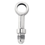 Seven metallic and black Goodridge Universal AN-Type Brake Line Fittings by Goodridge are arranged in a circle around a T-shaped fitting, ideal for brake or hydraulic systems, set against a white background.