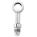 Seven metallic and black Goodridge Universal AN-Type Brake Line Fittings by Goodridge are arranged in a circle around a T-shaped fitting, ideal for brake or hydraulic systems, set against a white background.