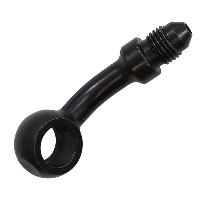 A Goodridge 3/8" (10mm) 35 Degree Banjo Brake Line Fitting - Black nut with a black thread on it for banjo bolts and brake lines fittings.