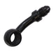 Seven metallic and black Goodridge Universal AN-Type Brake Line Fittings by Goodridge are arranged in a circle around a T-shaped fitting, ideal for brake or hydraulic systems, set against a white background.