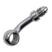 Seven metallic and black Goodridge Universal AN-Type Brake Line Fittings by Goodridge are arranged in a circle around a T-shaped fitting, ideal for brake or hydraulic systems, set against a white background.