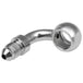 Seven metallic and black Goodridge Universal AN-Type Brake Line Fittings by Goodridge are arranged in a circle around a T-shaped fitting, ideal for brake or hydraulic systems, set against a white background.